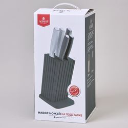 НАБОР НОЖЕЙ AGNESS НА ПЛАСТИКОВОЙ ПОДСТАВКЕ, 6 ПРЕДМЕТОВ