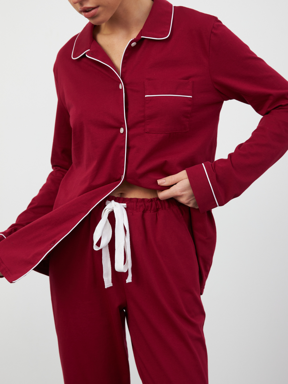 Пижама женская Ihomewear Classic Bordo