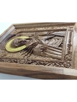 Освященная Икона Семистрельной Богородицы резная из дуба