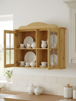 Шкаф навесной, 77х32х84, Бритта, для кухни и ванны, 2 двери 2 полки из массива дерева, Dipriz