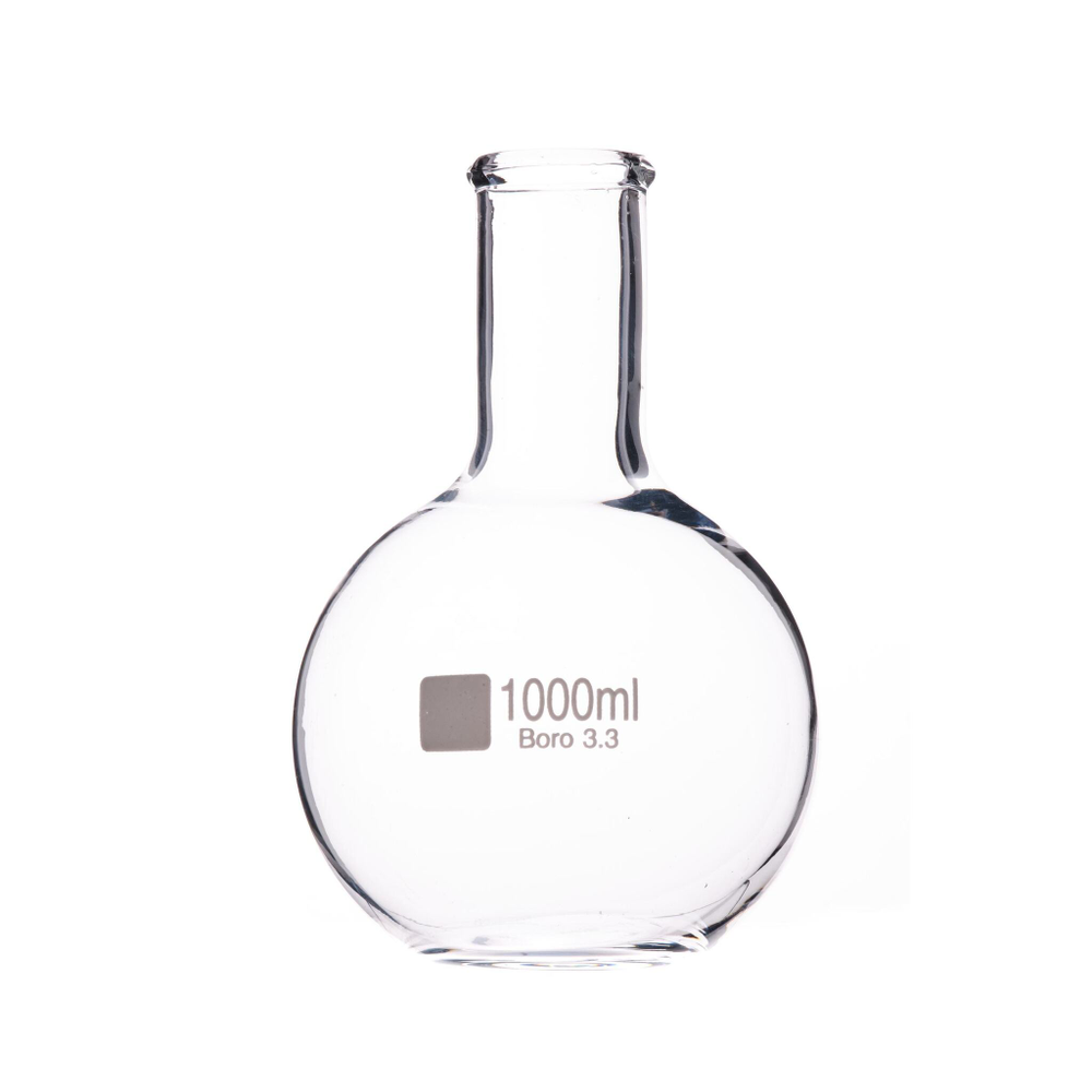 Колба плоскодонная, 1000 мл, без шлифа