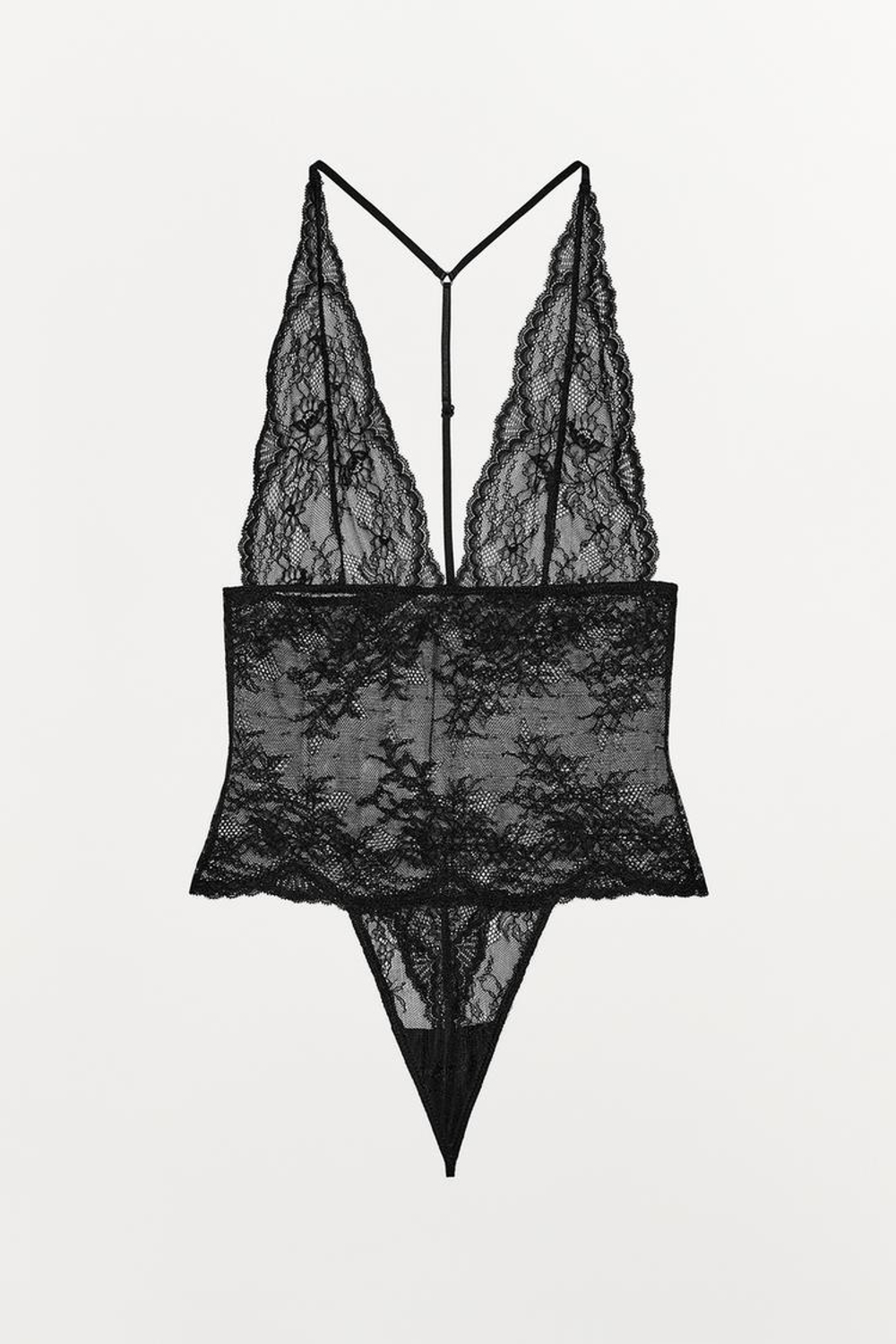 ZARA КРУЖЕВНОЕ БОДИ, ЧЕРНЫЙ