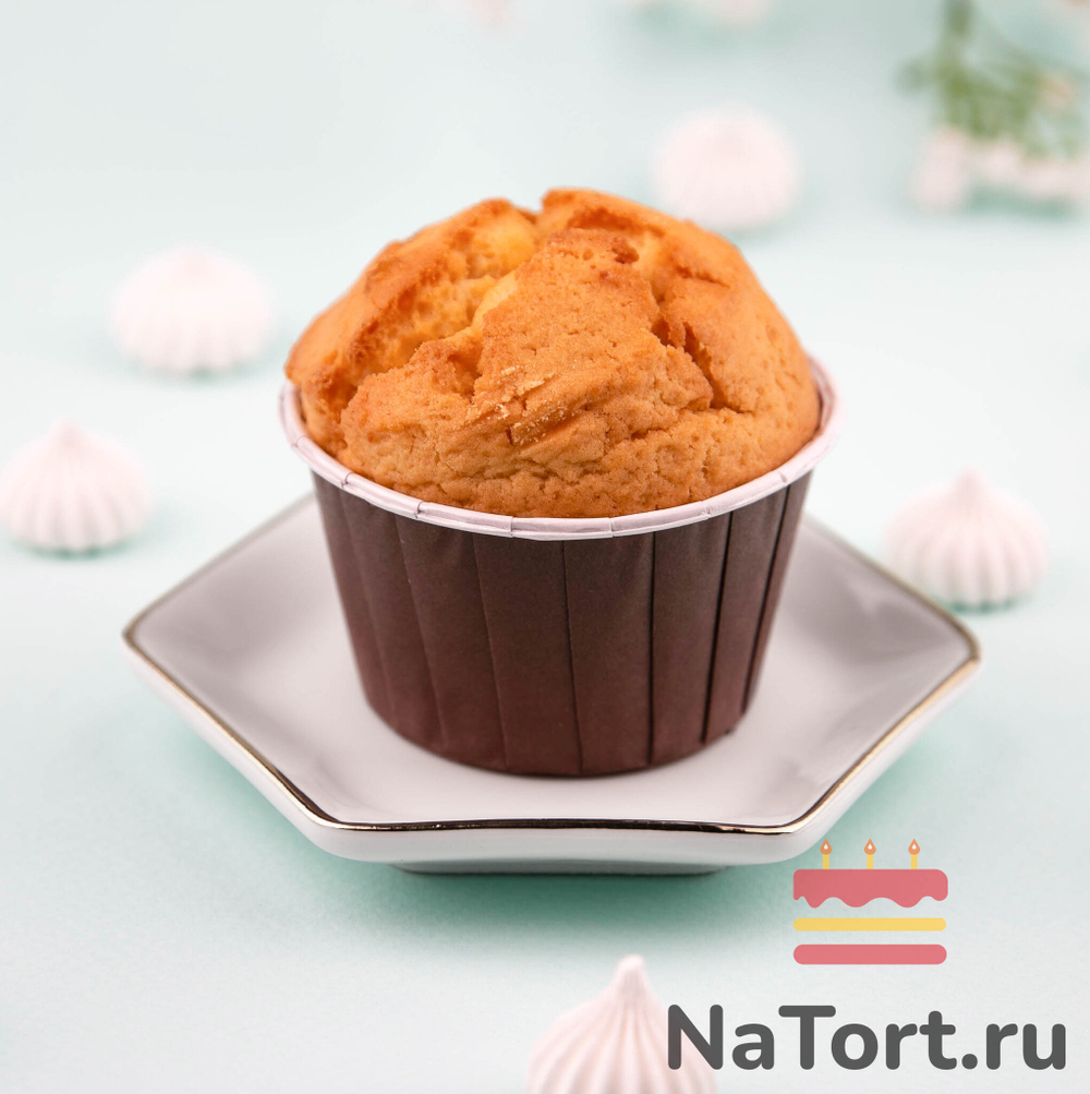 Формы бумажные с ламинацией «Маффин» 50х40 мм (Коричневый) 100 шт