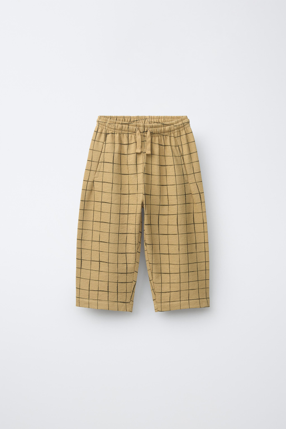ZARA БРЮКИ В КЛЕТКУ, ПЕСОЧНЫЙ