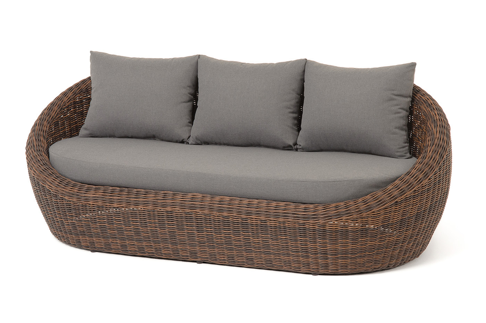 "Барселона" диван из искусственного ротанга трехместный, цвет коричневый