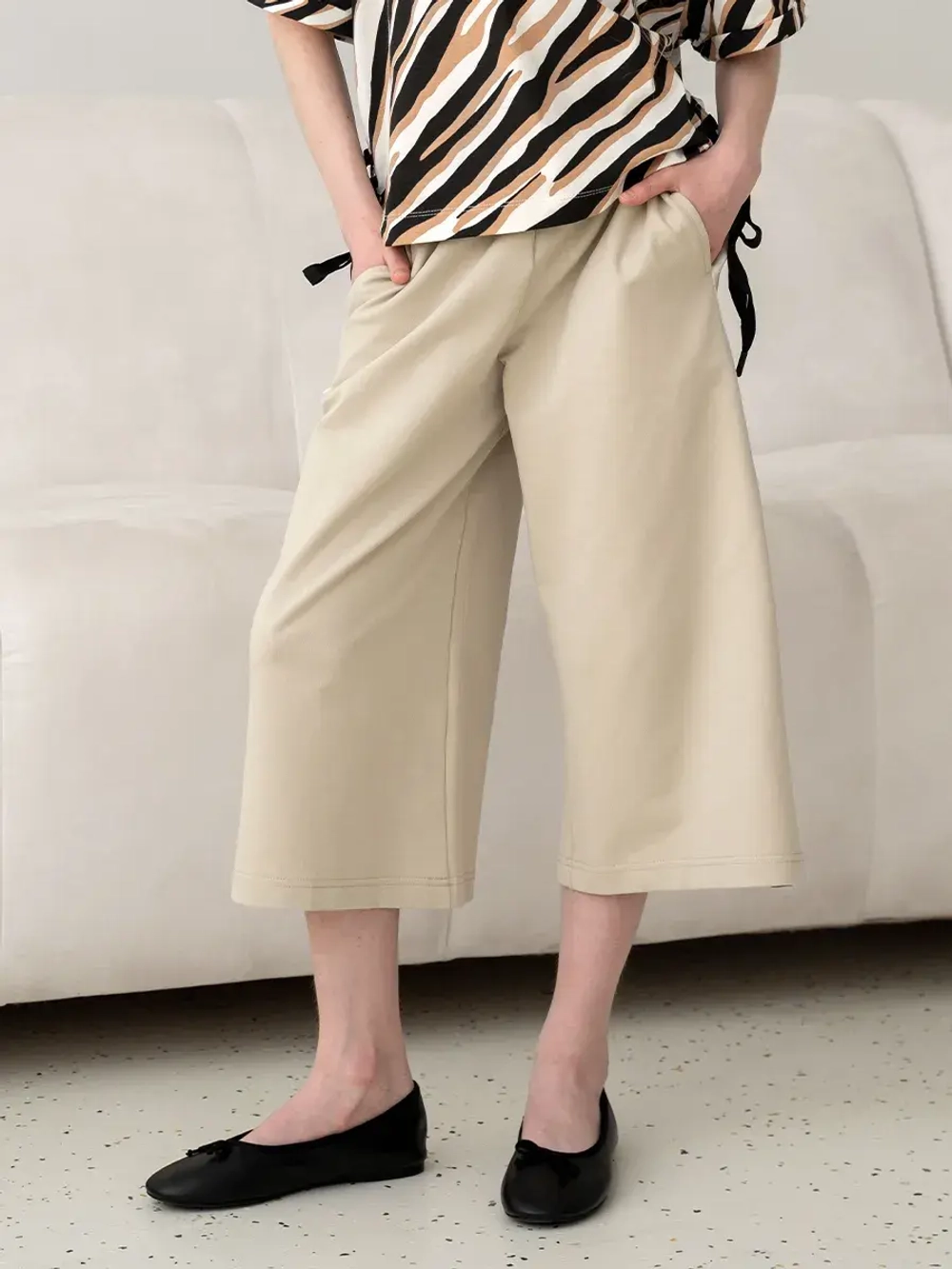 Брюки кюлоты широкие для девочки