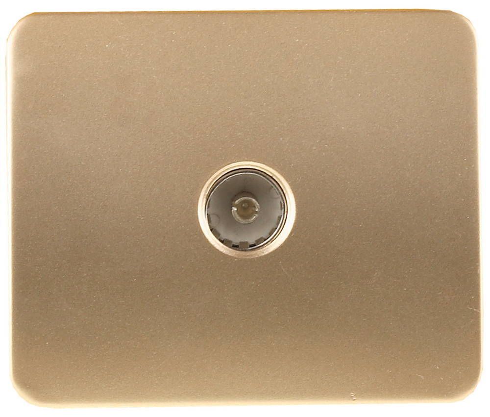СВЕТОЗАР Гамма, телевизионная, без вставки и рамки, цвет золотой металлик, электрическая розетка (SV-54115-GM)