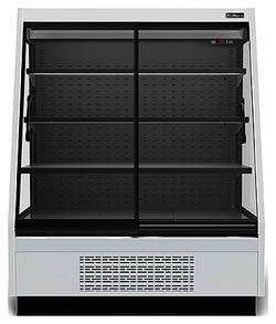 Горка холодильная Carboma F16-08 VV 1,3-1 0030 STANDARD фронт X1 версия 2.0 9006-9005