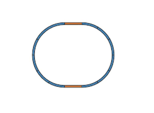 Набор пути A на подложке (12 шт. R2 + 2 шт. G231)