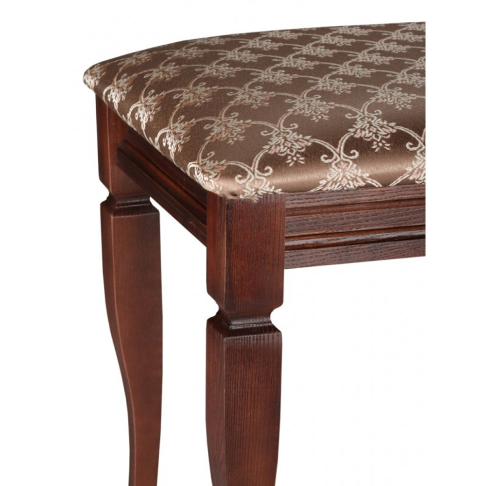 Банкетка "Классик" 350х490 дуб коричневый/черная патина/жаккард кремовый ККЧ49БК