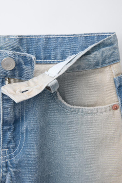 ZARA ДЖИНСОВЫЕ ШОРТЫ С НЕОБРАБОТАННЫМИ КРОМКАМИ, СВЕТЛО-СИНИЙ