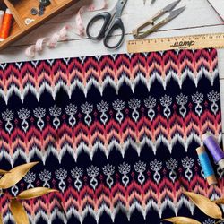 Ткань блэкаут племенной симметричный узор