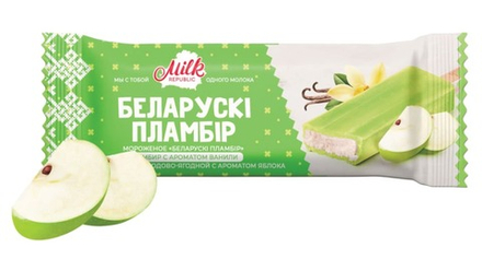Эскимо Пломбир "Белорусский пломбир" в яблочной глазури 70г. Минск