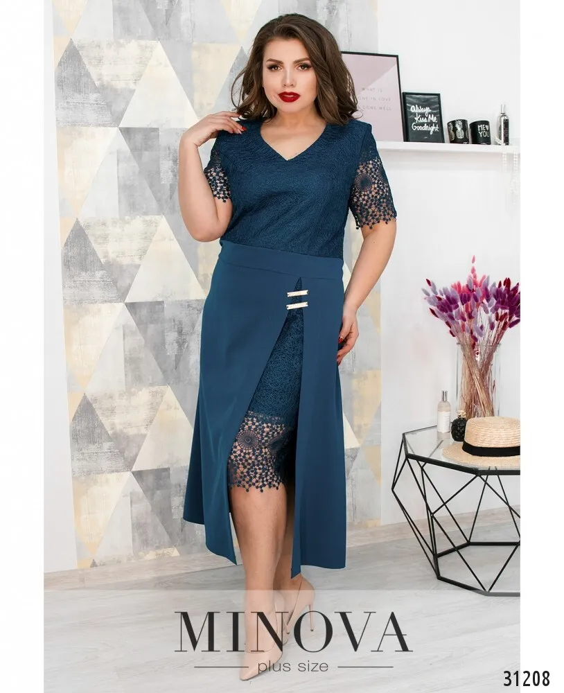 Платье 347-синий Minova