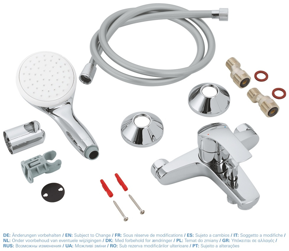 Смеситель для ванны GROHE Eurosmart New с душевым набором, хром (3330220A)