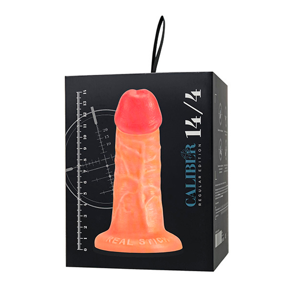 Телесный фаллоимитатор 14см на присоске ToyFa RealStick Caliber 983002