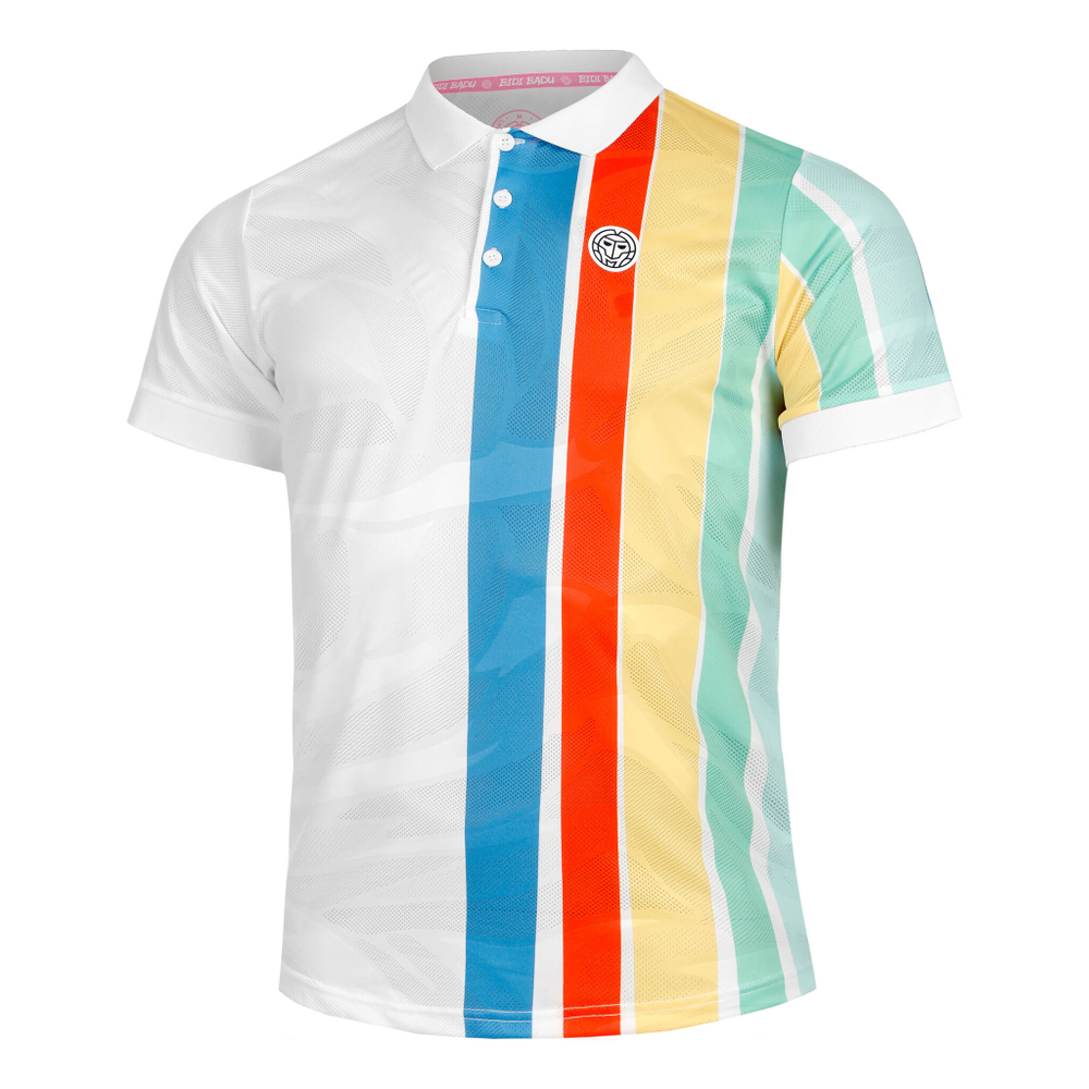 Мужское теннисное поло BIDI BADU Paris Polo Men - White, Multicoloured