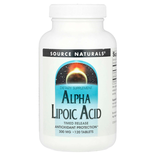 Source Naturals, Альфа-липоевая кислота, замедленное высвобождение, 120 таблеток