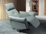 Вращающееся кресло-реклайнер 5174 из бирюзово-зелёной кожи