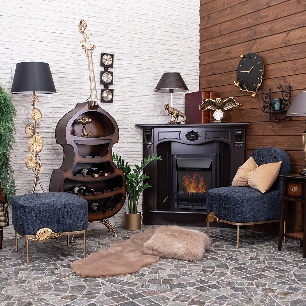 Кресло Monstera Deliciosa (Монстера) Темно-синий Амбер