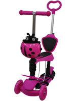 Самокат трехколесный детский, с ручкой, разборный, 3 в 1 с сиденьем, корзинкой и родительской ручкой