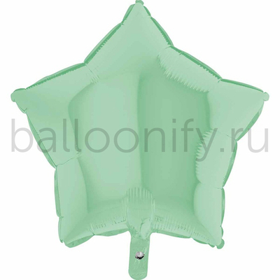 Фольгированная фигура, звезда, 18"/46СМ Пастель Matte Green