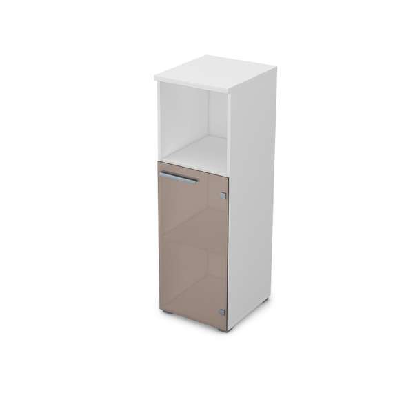 9П.017.4 Пенал средний со стеклом и нишей (400*450*1245)