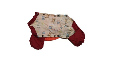 Комбинезон,  утепленный байкой 23 девочка (обхват груди 42 - 49) оранжевый - бордовый