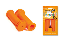 Грипсы TRIX Safari детские 102мм, антискользящие с упорами, резиновые, оранжевые