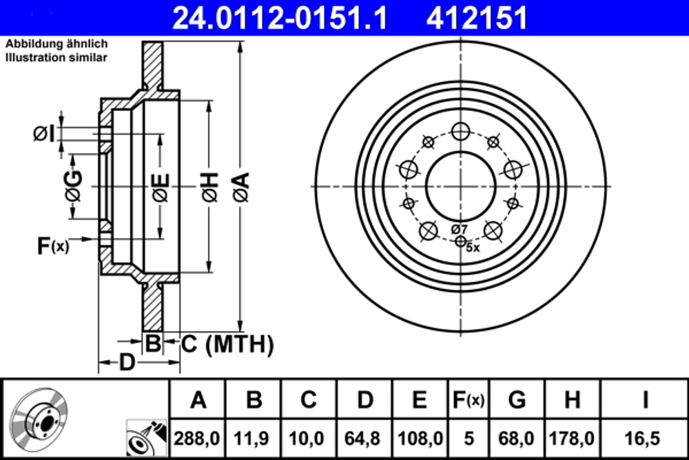 ATE - 24011201511-ATE - Brake Disc