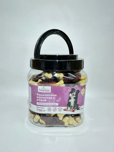 Biohaus лакомство для собак кальциевая косточка с уткой