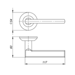 Ручка раздельная R.JR54.POLO TECH/IND SN/CP-3 мат.никель/хром (белая коробка)