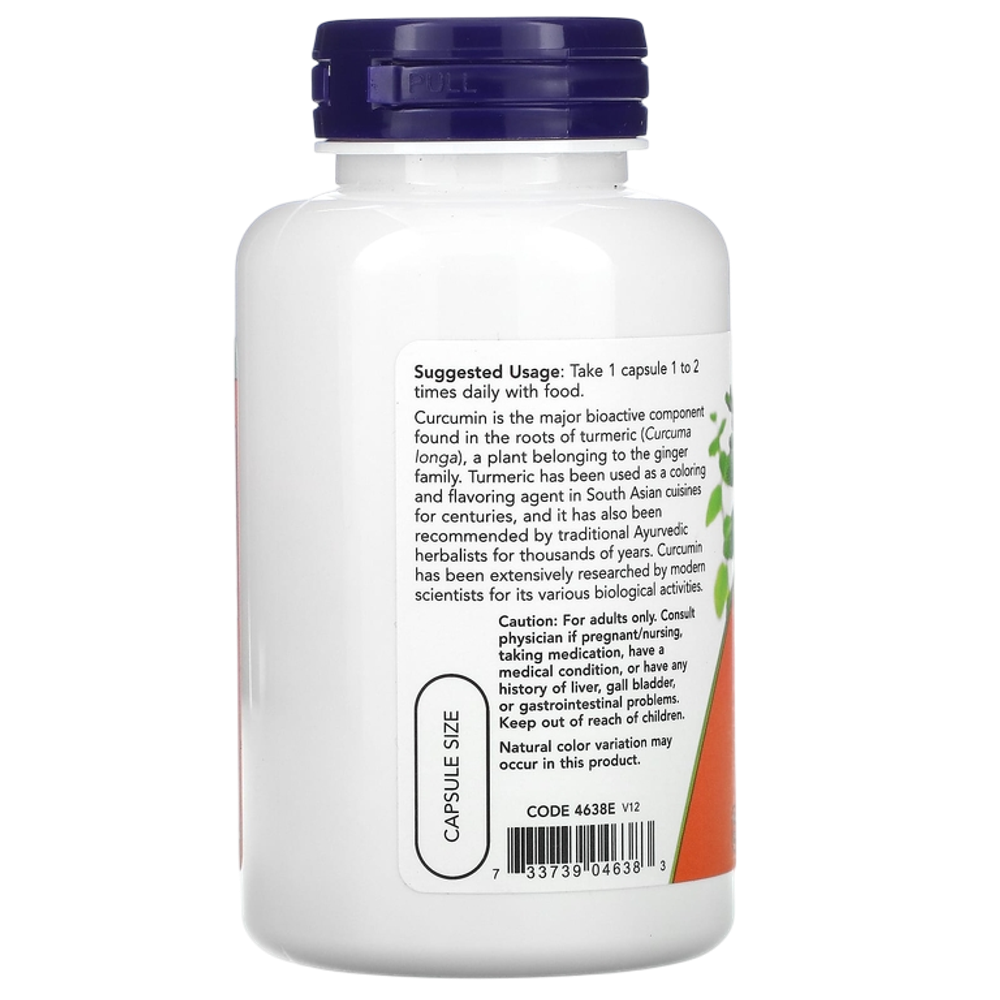 Now Foods Turmeric Curcumin 500 mg 60 veg capsules, Куркумин