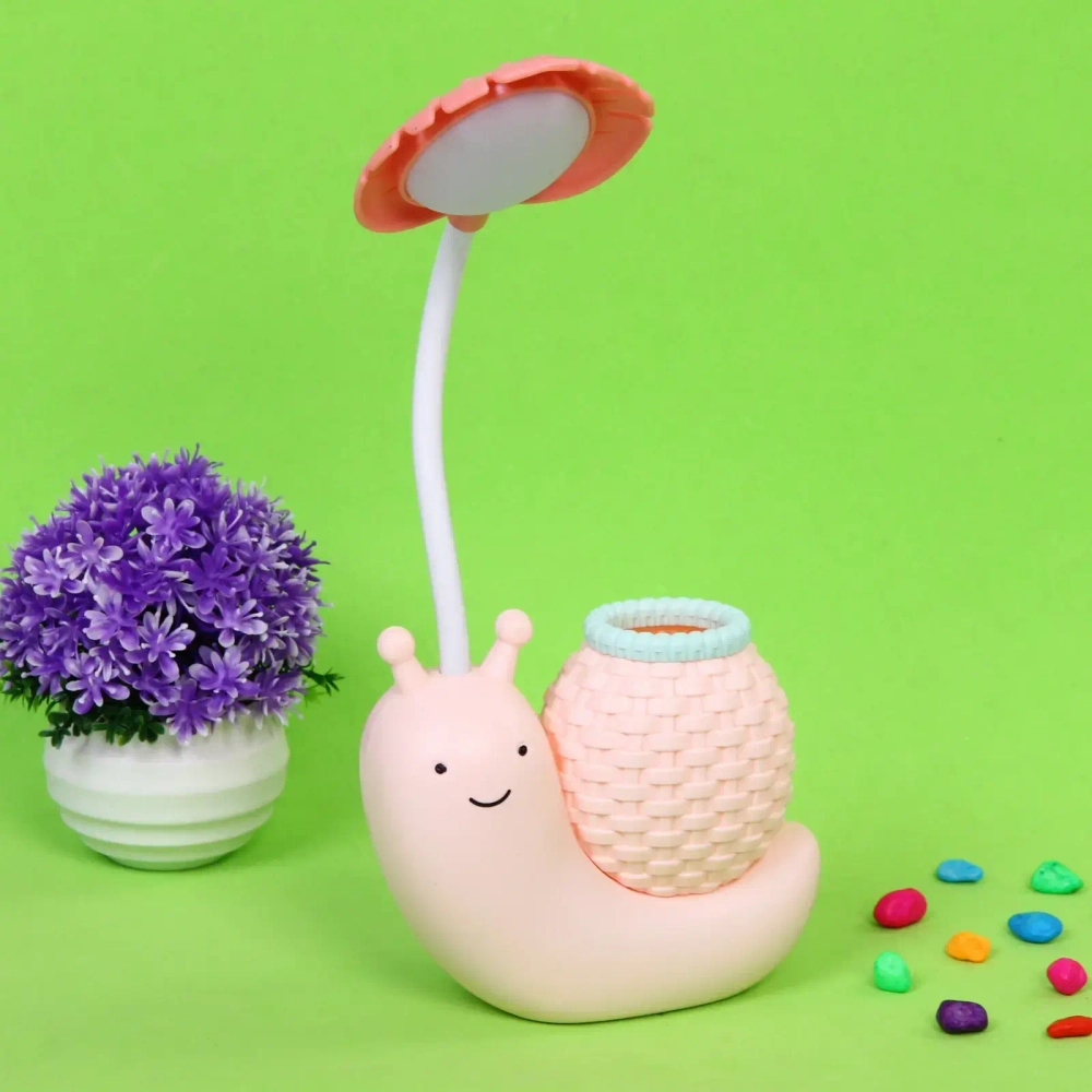 Настольная лампа «Sweet - Улитка» 30*12*7 см LED с подстаканником, USB 0.6-3W, Персиковый