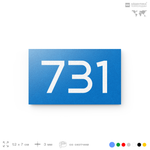 Номер на дверь 731, табличка на дверь для офиса, квартиры, кабинета, аудитории, склада, голубая 120х70 мм, Айдентика Технолоджи