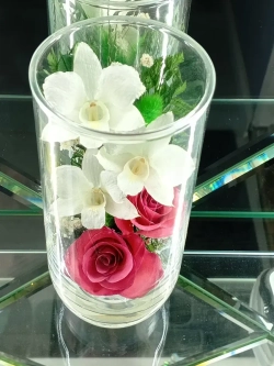 натуральные цветы в стекле, вакуум