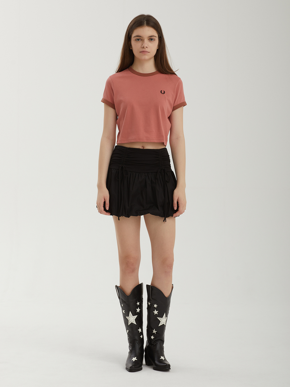 Женская Футболка Cropped Ringer