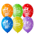 Шар латексный 35см С ДР! Котик в кепке (Ассорти)