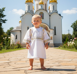 Крестильная рубашка Золотая нить
