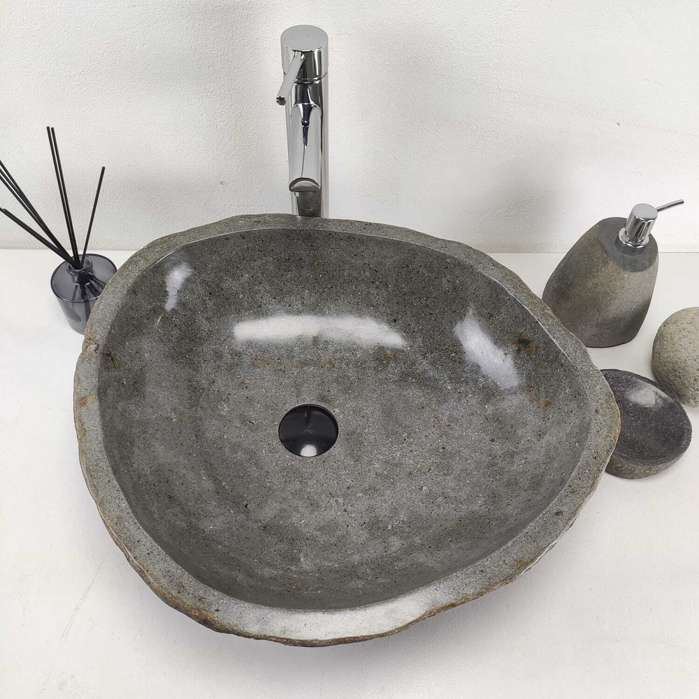 Раковина из речного камня RS-6969 (54*47*16)