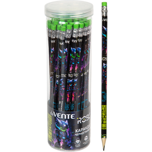 Карандаш чернографитный с резинкой ДЕВЕНТЕ НВ Роботик (5032505)