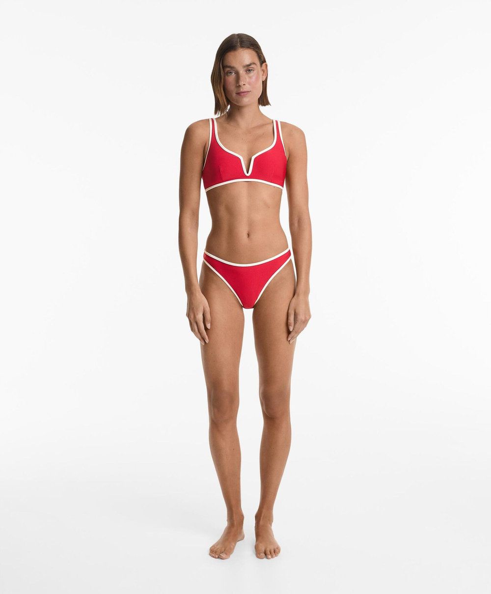 OYSHO Топ бикини с V-образным вырезом, яркий красный