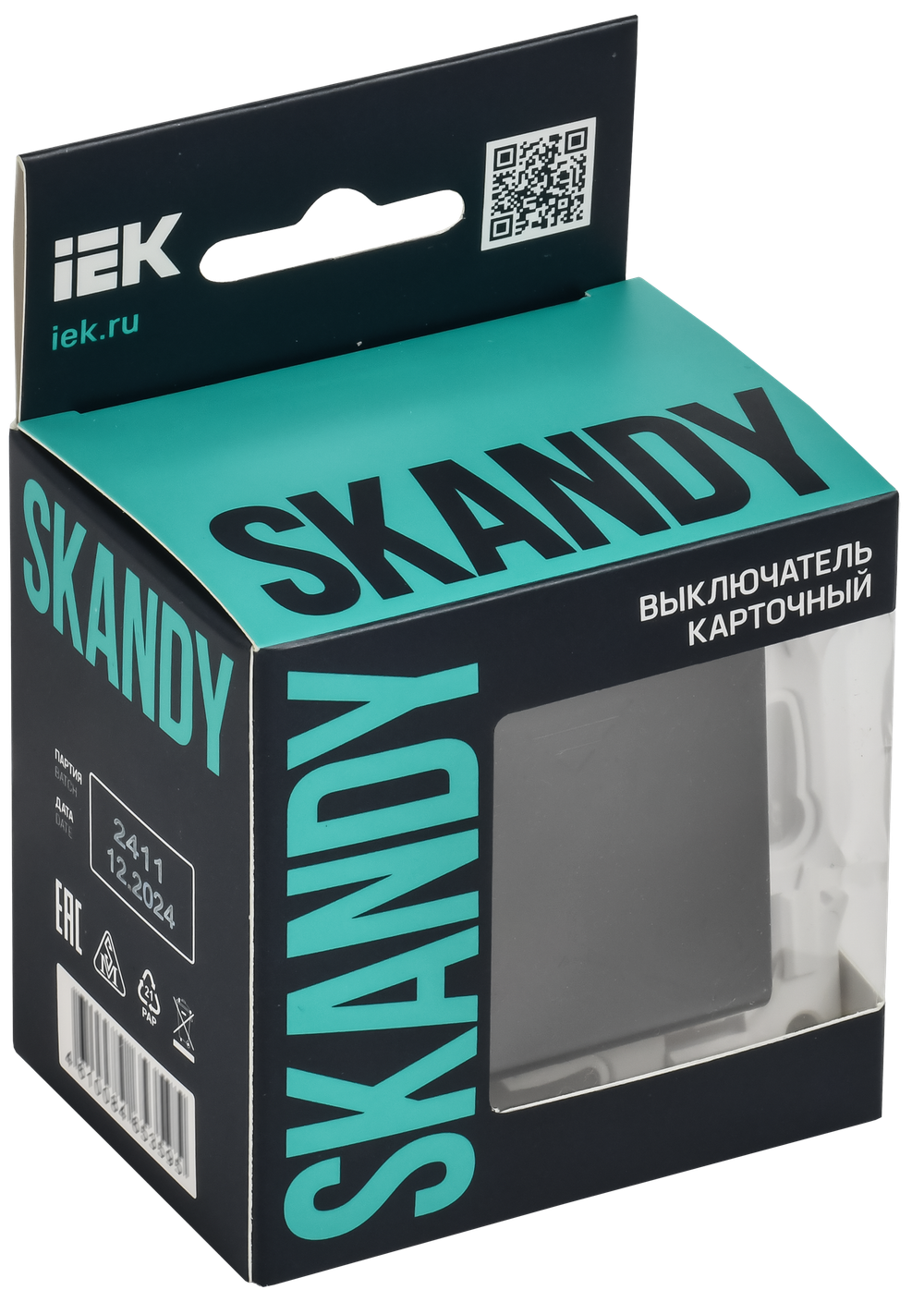 SKANDY Выключатель карточный 30А SK-V15G графит IEK