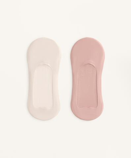 OYSHO Две пары носков-следков из смесовой микрофибры со средним вырезом, жемчужно-серый