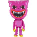 Шар (28"/71 см) Фигура, Монстр Зубастик розовый