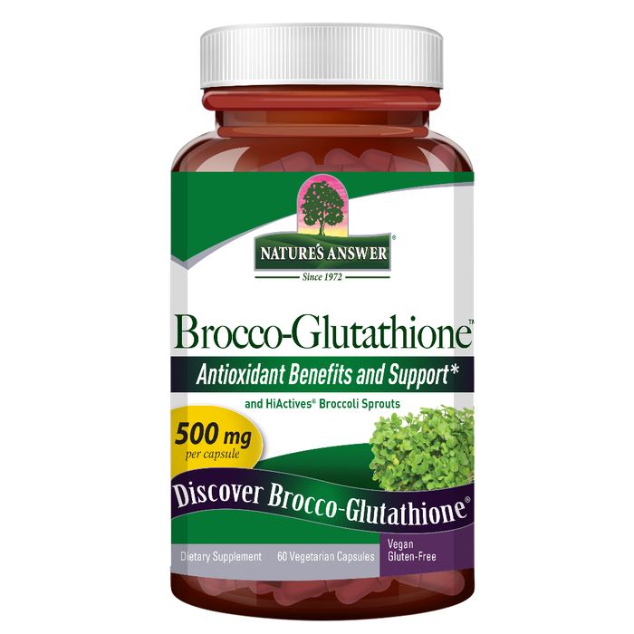 Экстракт брокколи с глутатионом, Nature&#39;s Answer Brocco-Glutathione, 60 вег капсул