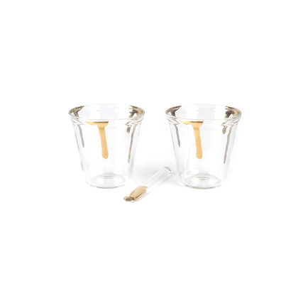 Кофейная пара Estetico Quotidiano Glass Gold 10657KITG