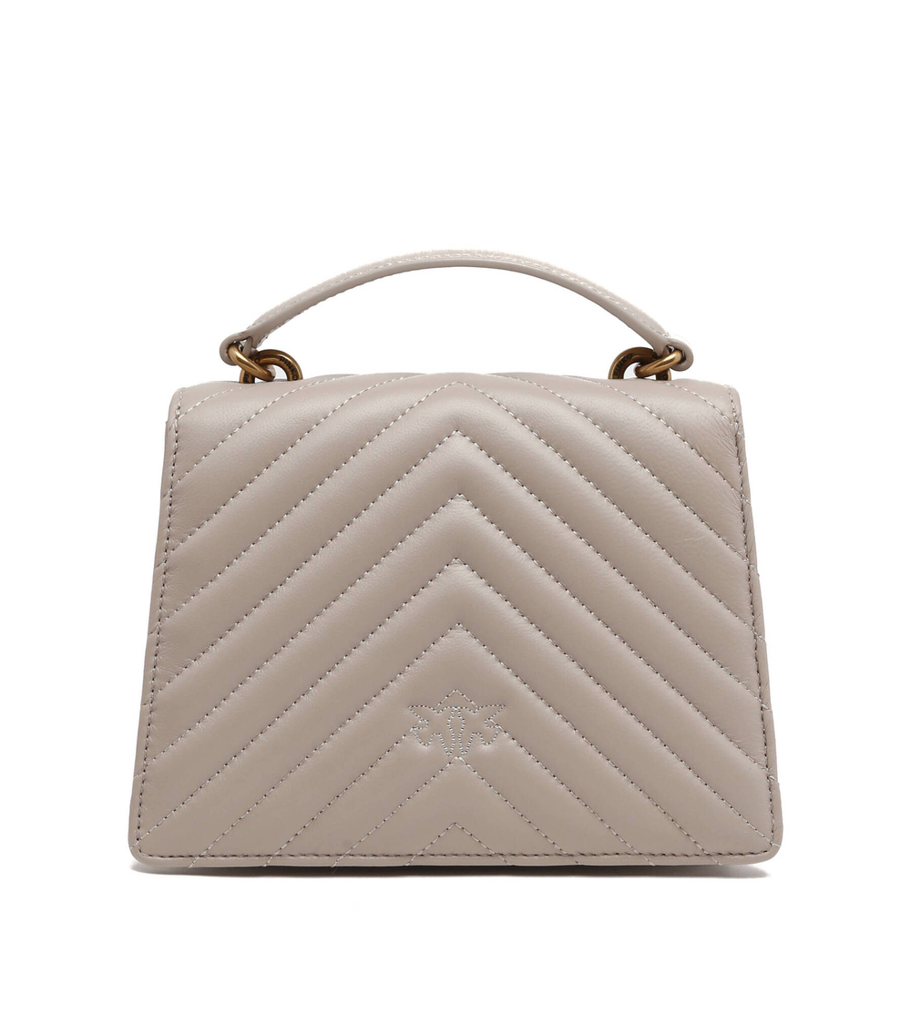 кожаная сумка-мессенджер love one Pinko - серый(100071 A0GK)