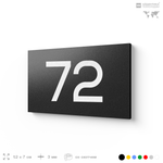 Табличка с номером 72 на дверь квартиры, для офиса, кабинета, аудитории, склада, черная 120х70 мм, Айдентика Технолоджи