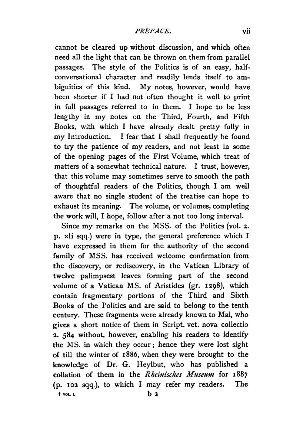 The Politics of Aristotle: With an Introduction, Two Prefactory Essays and Notes Critical and Explanatory. Volume 1 | Аристотель